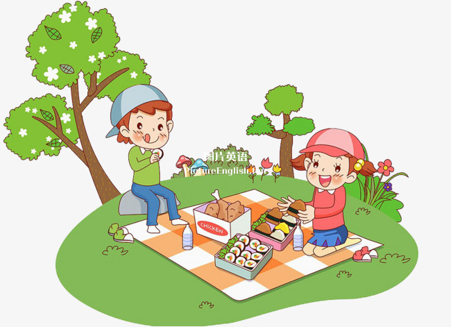go for a picnic 图片英语 pictureenglish
